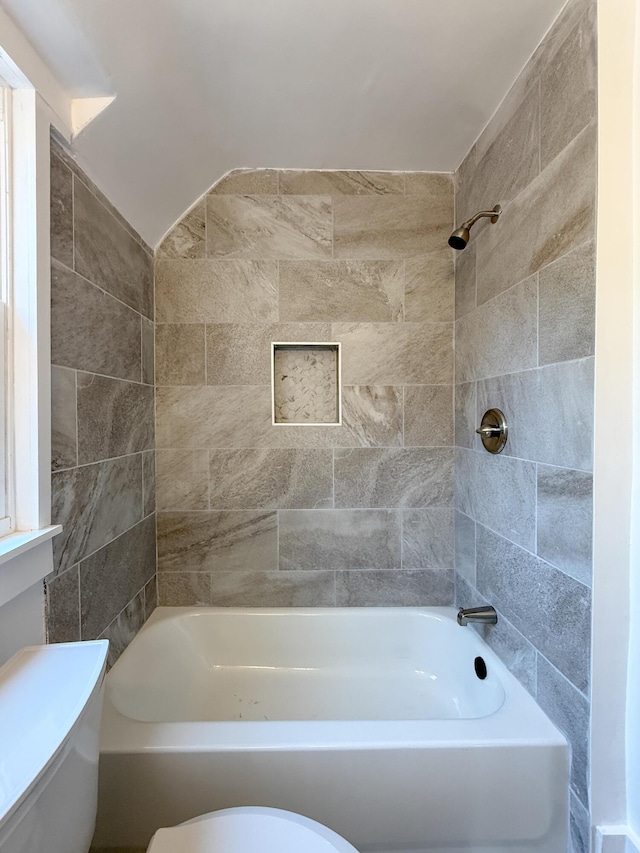 15786 Rutherford St, Detroit, MI 48227 - full bath with  shower combination and vaulted ceiling