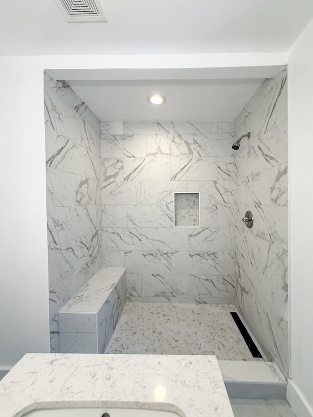15786 Rutherford St, Detroit, MI 48227 - full bathroom with recessed lighting and a tile shower