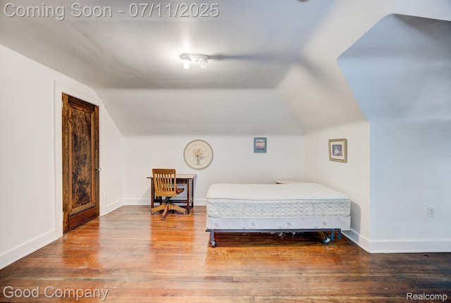 515 W Golden Gate, Detroit, MI 48203 - bedroom with lofted ceiling and wood finished floors