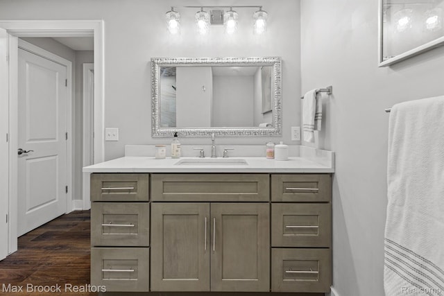 17170 Garden Ridge Ln Unit 72, Northville, MI 48168 - bathroom featuring vanity and wood finished floors