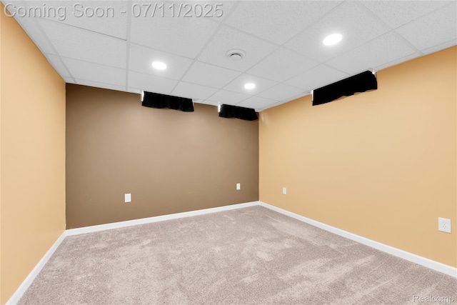 34019 Arrowhead St, Canton, MI 48185 - carpeted empty room with recessed lighting and a drop ceiling
