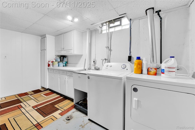 34019 Arrowhead St, Canton, MI 48185 - washroom with washer and dryer and cabinet space