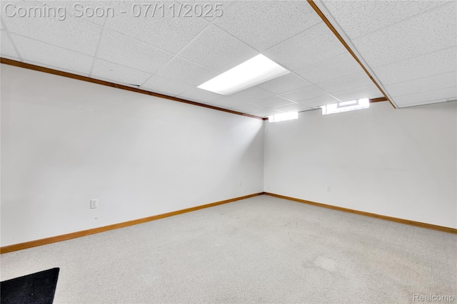 34019 Arrowhead St, Canton, MI 48185 - basement featuring carpet and a drop ceiling