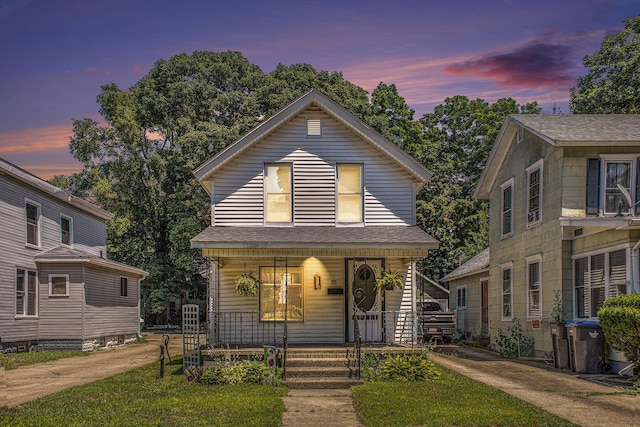 211 S 4th St, Niles, MI 49120 - view of front of property featuring covered porch and a shingled roof