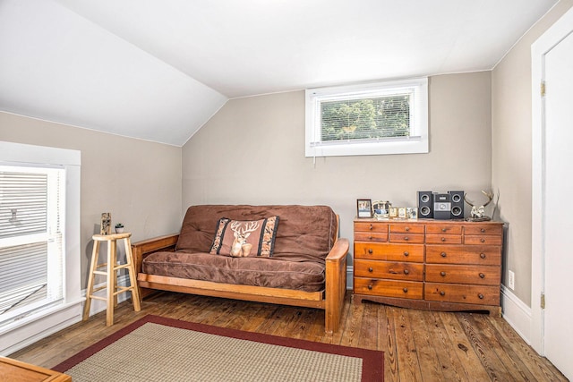 211 S 4th St, Niles, MI 49120 - living area featuring hardwood / wood-style floors and lofted ceiling