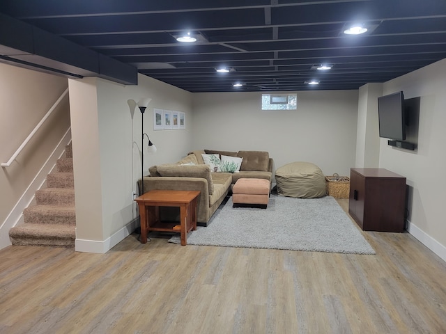 1200 Elmwood Dr, Jenison, MI 49428 - living area with wood finished floors and stairs