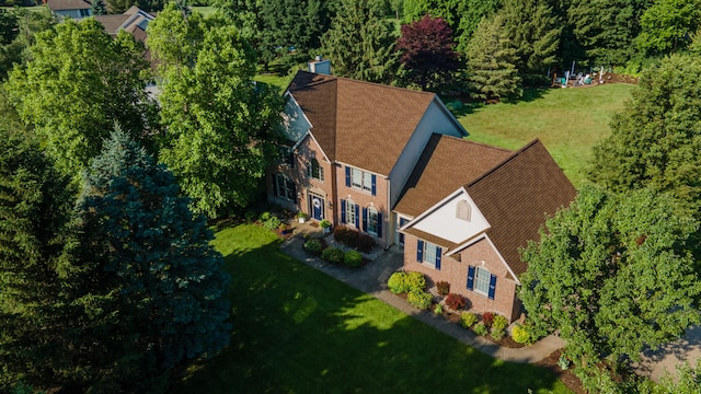 9095 Marsh Cir, Galesburg, MI 49053 - view from above of property with a heavily wooded area