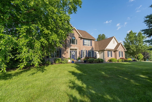 9095 Marsh Cir, Galesburg, MI 49053 - view of front of home featuring a front yard and brick siding