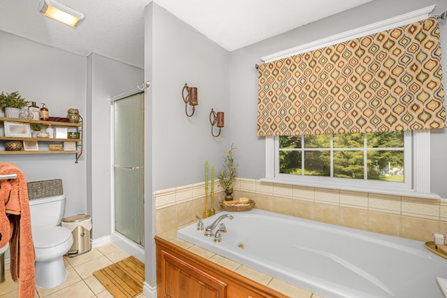 9095 Marsh Cir, Galesburg, MI 49053 - full bath with a whirlpool tub, tile patterned flooring, and a shower stall