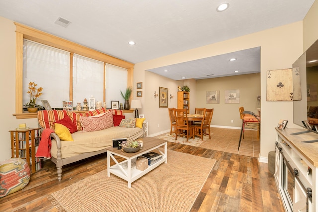 9095 Marsh Cir, Galesburg, MI 49053 - living area with wood-type flooring and recessed lighting