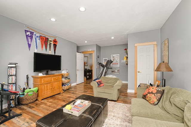 9095 Marsh Cir, Galesburg, MI 49053 - living room featuring recessed lighting and wood finished floors