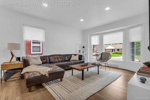 4607 Robinwood Ave, Royal Oak, MI 48073 - living room featuring wood finished floors and recessed lighting
