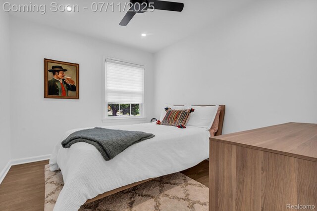 4607 Robinwood Ave, Royal Oak, MI 48073 - bedroom featuring wood finished floors and a ceiling fan