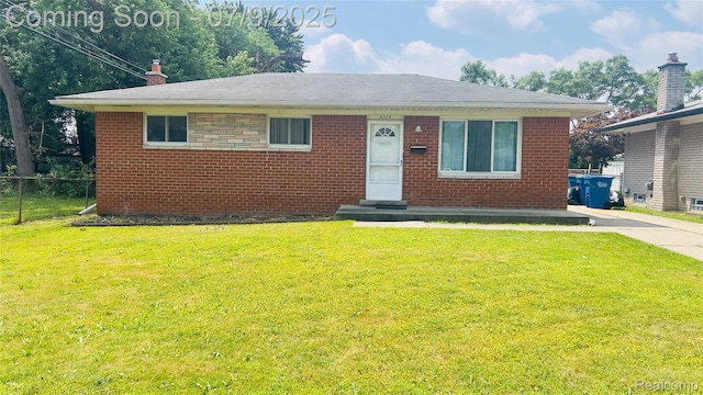 4224 Garrick Ave, Sterling Heights, MI 48091 - bungalow featuring brick siding, a chimney, and entry steps
