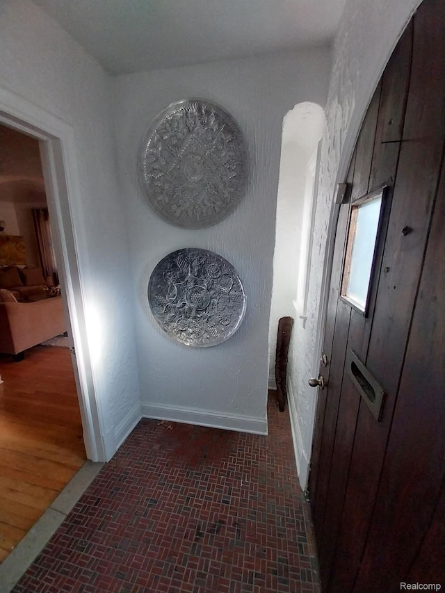 16834 Muirland St, Detroit, MI 48221 - hall with brick patterned floors and baseboards
