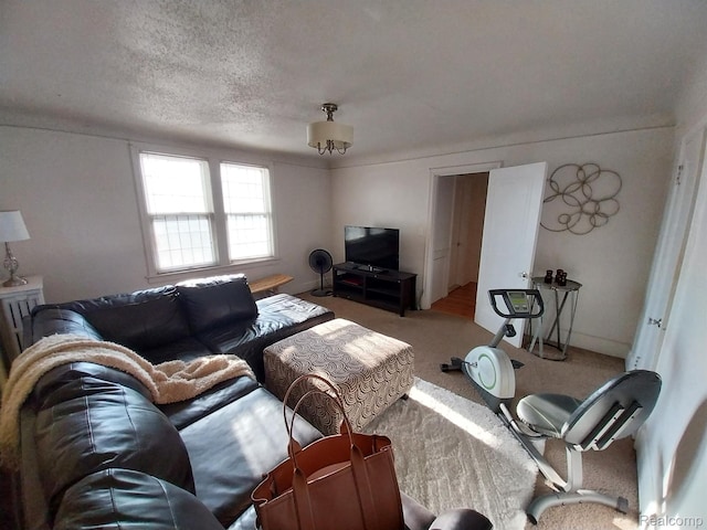 16834 Muirland St, Detroit, MI 48221 - carpeted living room with a textured ceiling