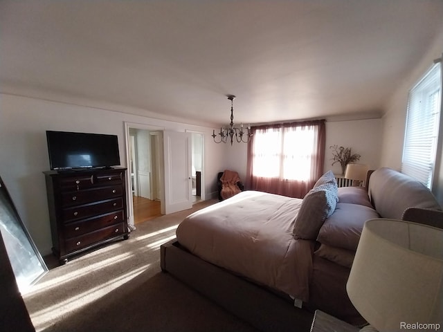 16834 Muirland St, Detroit, MI 48221 - bedroom with a chandelier and carpet floors