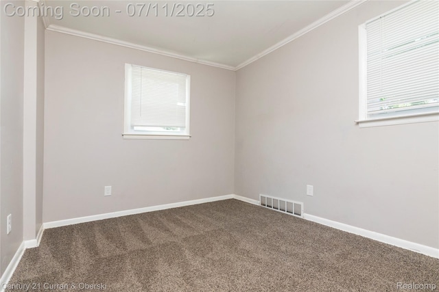 29046 S Wesley Ave, Flat Rock, MI 48134 - carpeted spare room featuring ornamental molding and healthy amount of natural light