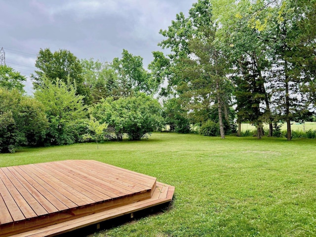 4865 Cactus Dr, Saginaw, MI 48603 - view of grassy yard with a deck