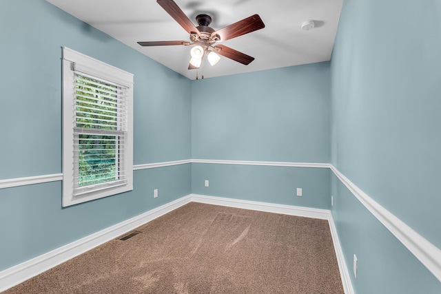 4825 Walz Rd, Jackson, MI 49201 - empty room with a ceiling fan, a smoke detector, and carpet floors