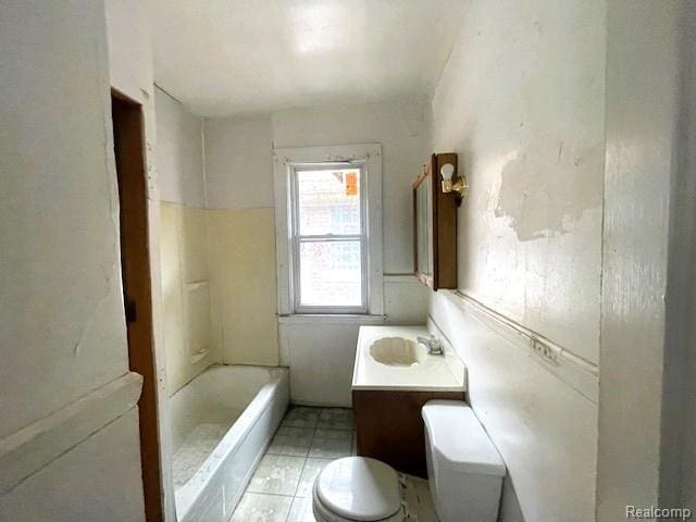 2471-2473 Lothrop St, Detroit, MI 48206 - full bathroom featuring a bath, vanity, and tile patterned flooring
