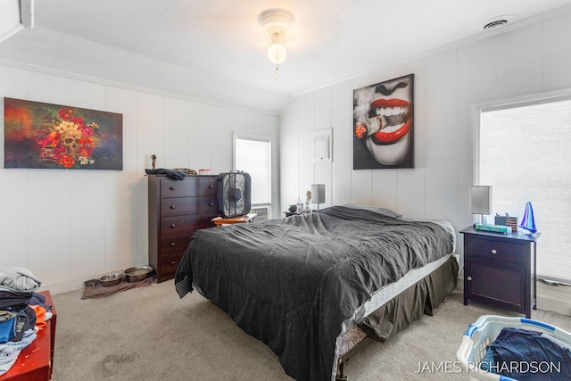 1002 Madison St, Grand Haven, MI 49417 - bedroom featuring carpet flooring, crown molding, and a decorative wall