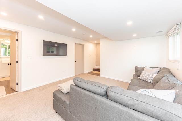4893 Club Pl, Ypsilanti, MI 48197 - living area featuring recessed lighting and light colored carpet