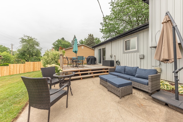 4893 Club Pl, Ypsilanti, MI 48197 - view of patio / terrace featuring an outdoor hangout area, a deck, area for grilling, and outdoor dining space