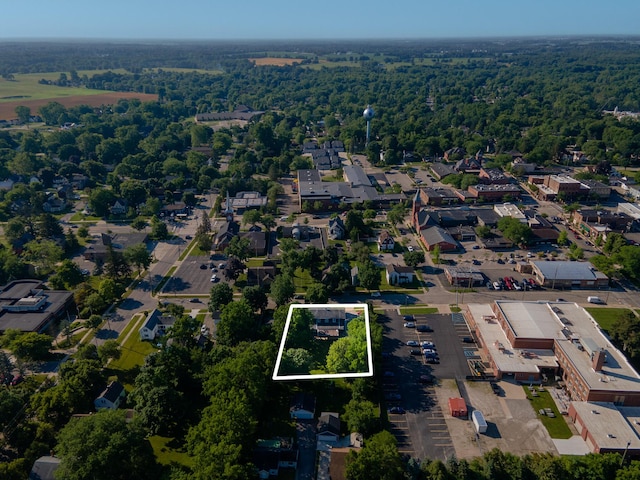 101 E Mckay St, Saline, MI 48176 - aerial view of property's location featuring property boundaries highlighted and a forest