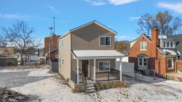 20817 Parkside Blvd, Ferndale, MI 48220 - view of front facade with covered porch and a chimney