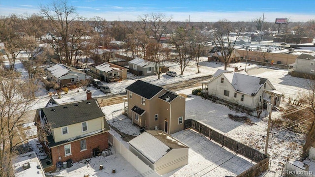 20817 Parkside Blvd, Ferndale, MI 48220 - snowy aerial view featuring a residential view