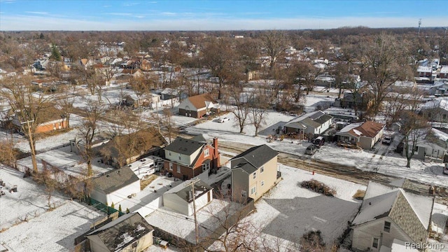 20817 Parkside Blvd, Ferndale, MI 48220 - snowy aerial view with a residential view