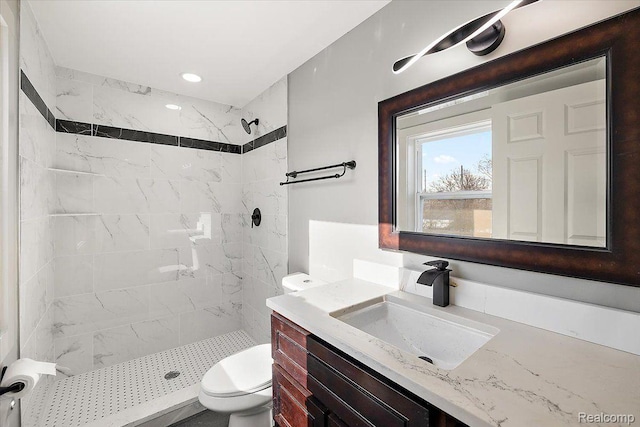 20817 Parkside Blvd, Ferndale, MI 48220 - full bath featuring vanity, a stall shower, and recessed lighting