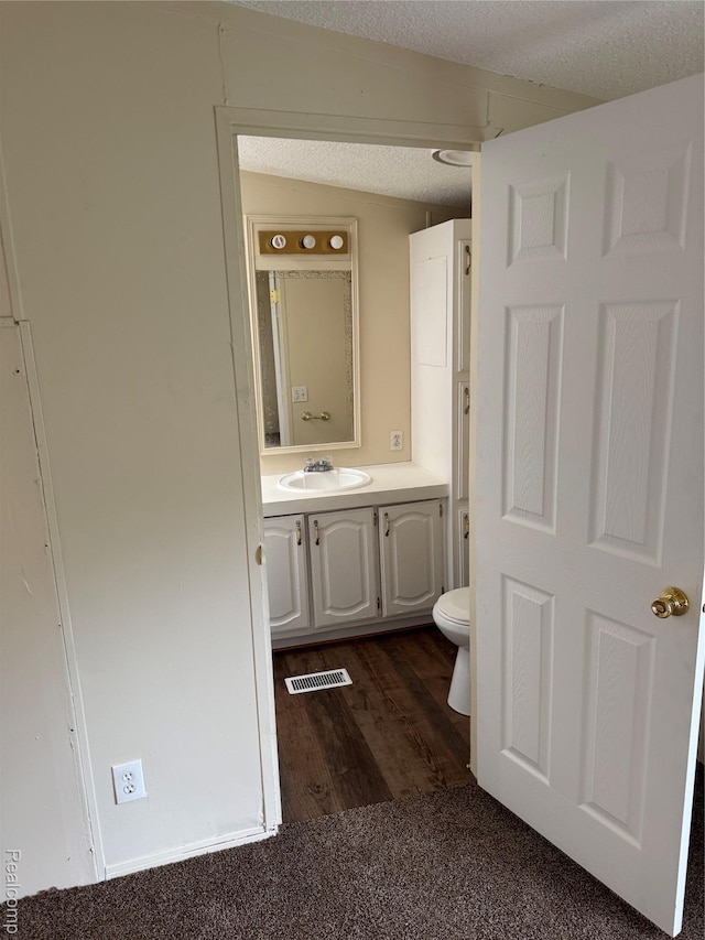 2445 E Grand River Ave, Lot, Williamston, MI 48895 - half bath with vanity, wood finished floors, and a textured ceiling
