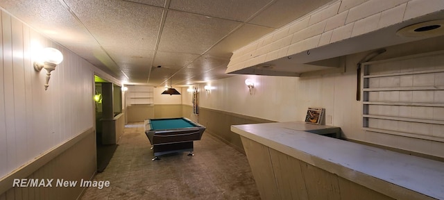 4404 Eastport Dr, Bridgeport, MI 48722 - recreation room with a drop ceiling and billiards table