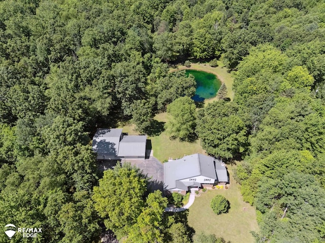 416 State Park Rd, Ortonville, MI 48462 - aerial view of property and surrounding area with a forest and a large body of water