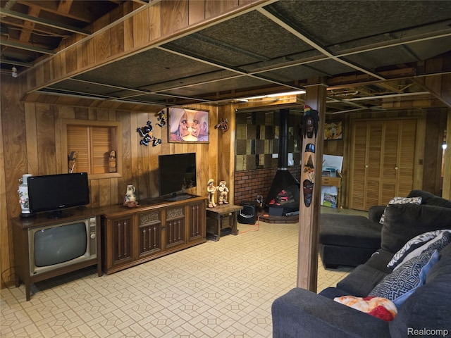17328 Mcnamara Dr, Garden City, MI 48152 - finished below grade area with wood walls