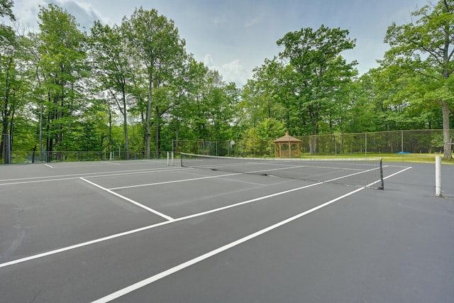 5154 Cherry Rd, Farwell, MI 48622 - view of tennis court featuring community basketball court