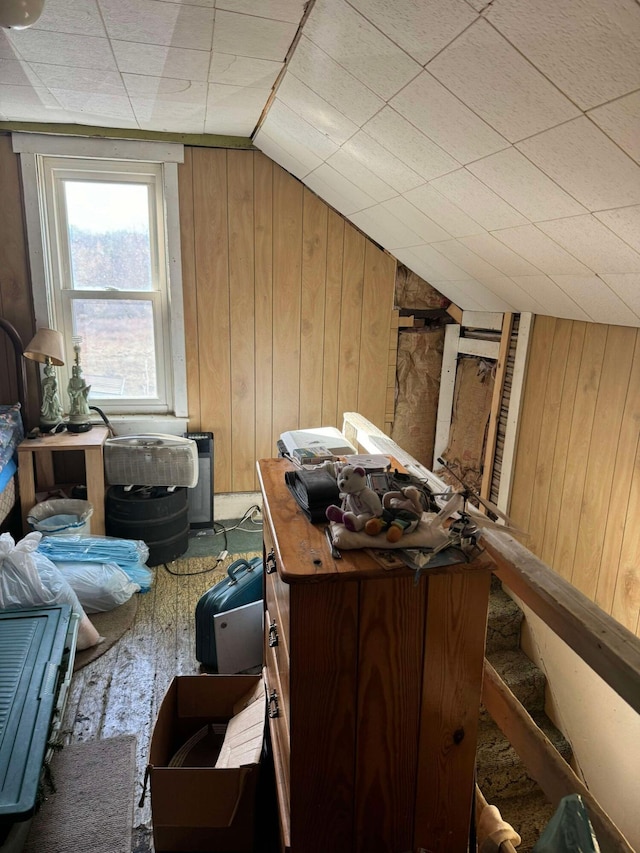 524 S Cherry St, Evart, MI 49631 - office with wood walls and vaulted ceiling