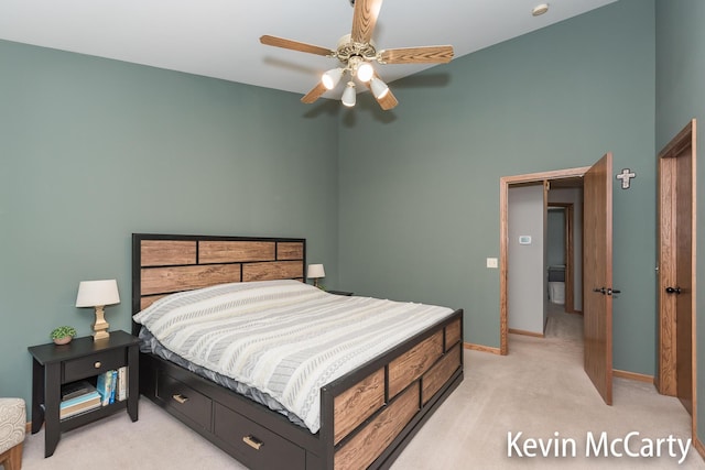 530 Pine Haven Dr, Comstock Park, MI 49321 - bedroom featuring light carpet and ceiling fan
