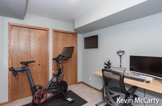 530 Pine Haven Dr, Comstock Park, MI 49321 - exercise area featuring carpet floors and baseboards