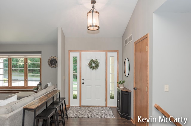 530 Pine Haven Dr, Comstock Park, MI 49321 - entryway featuring dark wood-type flooring