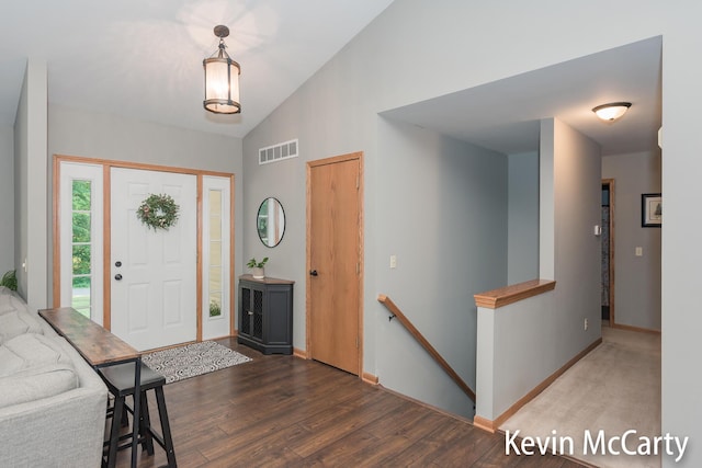 530 Pine Haven Dr, Comstock Park, MI 49321 - entrance foyer featuring wood finished floors and high vaulted ceiling