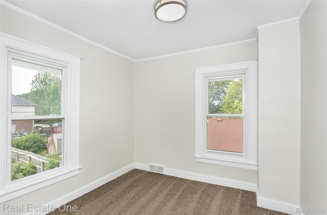 14711 Borgman St, Oak Park, MI 48237 - empty room with crown molding and dark colored carpet