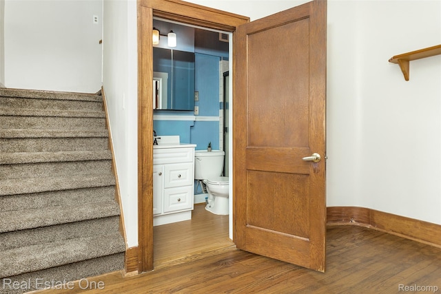 14711 Borgman St, Oak Park, MI 48237 - stairs with wood finished floors