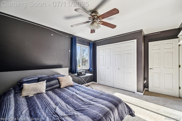21203 Collingham Ave, Farmington Hills, MI 48336 - bedroom featuring carpet flooring, a closet, and ceiling fan