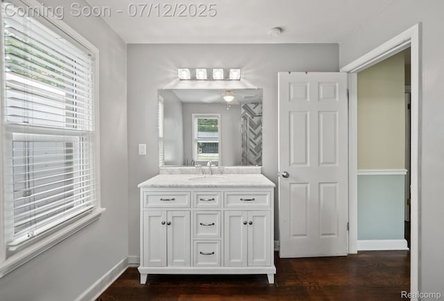 3811 Benstein Rd, Commerce Twp, MI 48382 - bathroom with vanity and wood finished floors