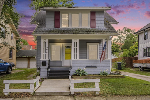 728 Fifth St, Jackson, MI 49203 - view of front of property featuring covered porch and roof with shingles
