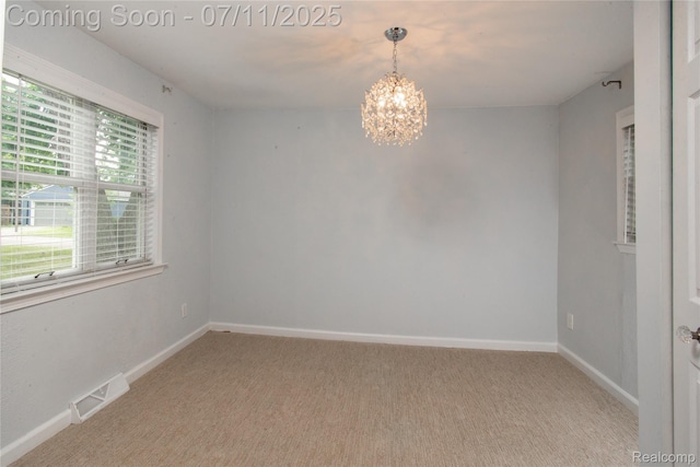 3110 Brisbane St, Walled Lake, MI 48390 - unfurnished room with a chandelier and light carpet