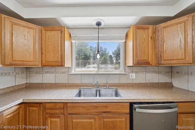 18140 Westover Ave, Southfield, MI 48075 - kitchen featuring stainless steel dishwasher and backsplash